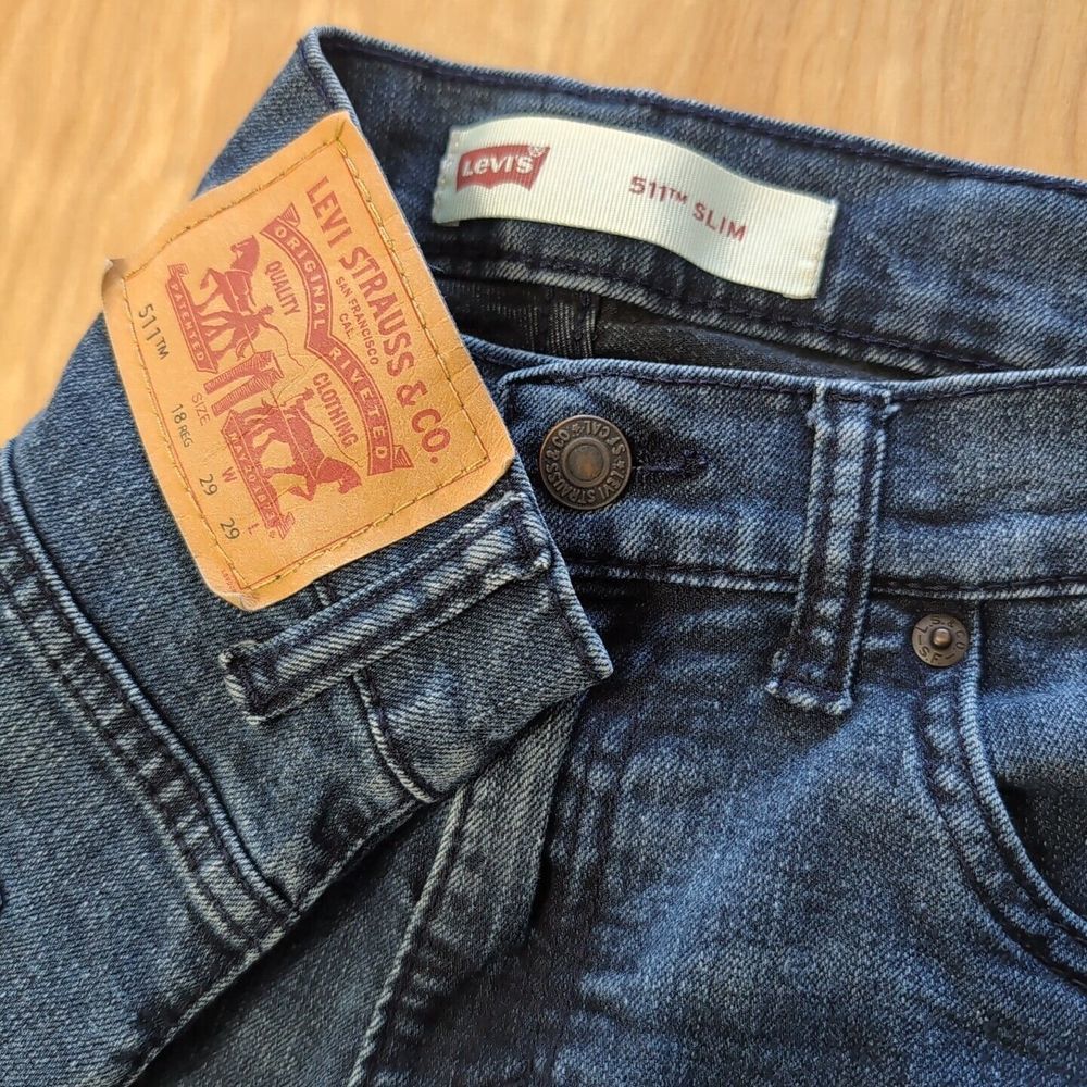 Levi Strauss 511 Slim Stretch Women's W 29 L 29 Denim Blue Jeans Mid Rise Pants